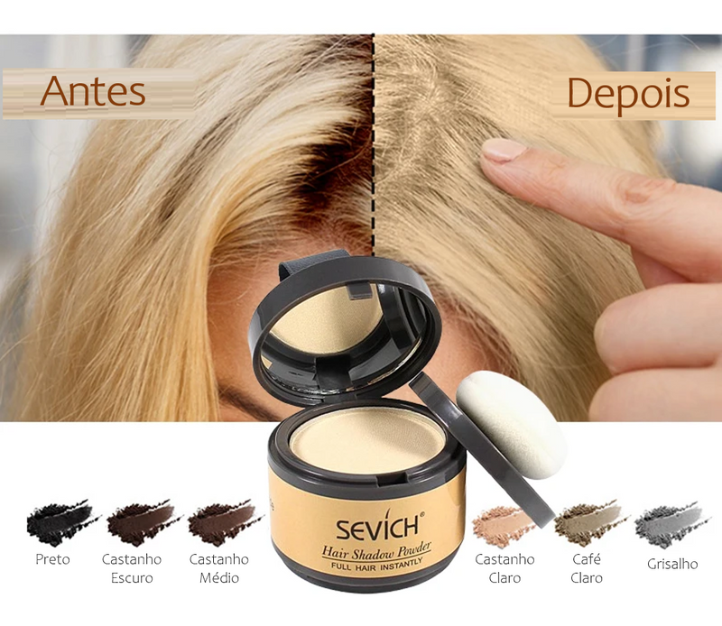 Pó Maquiagem para Cabelo a prova D'água - SEVÍCH